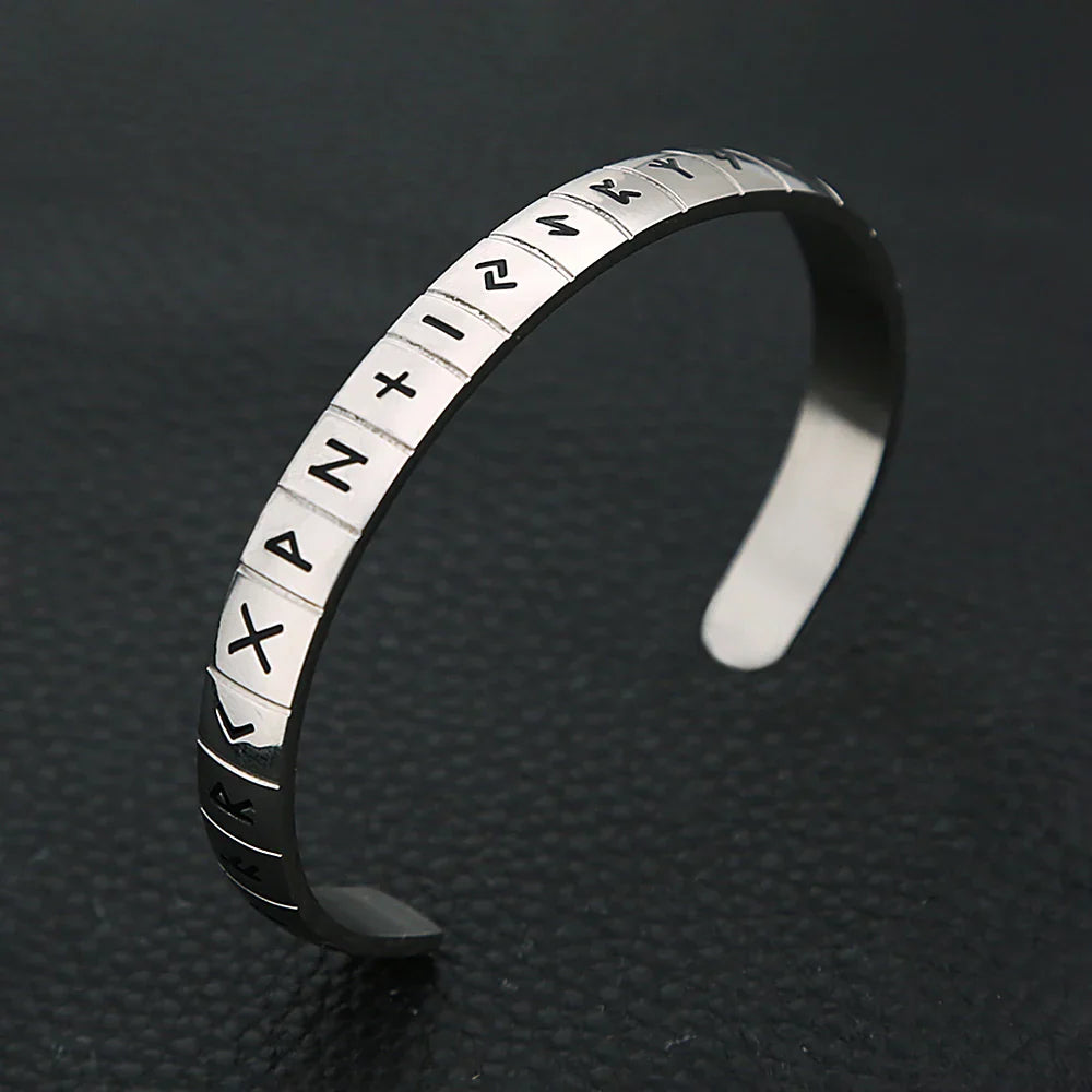 Black Stainless Steel Viking Rune Bracelets For Men