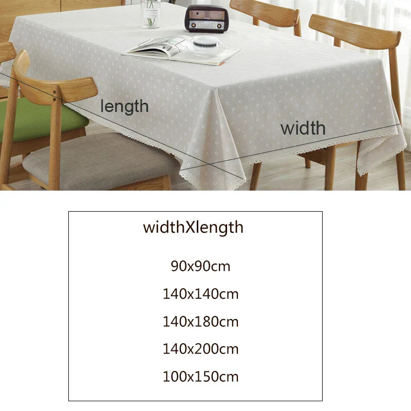 Daisy Flower Pattern Tablecloth Hot Sale Linen