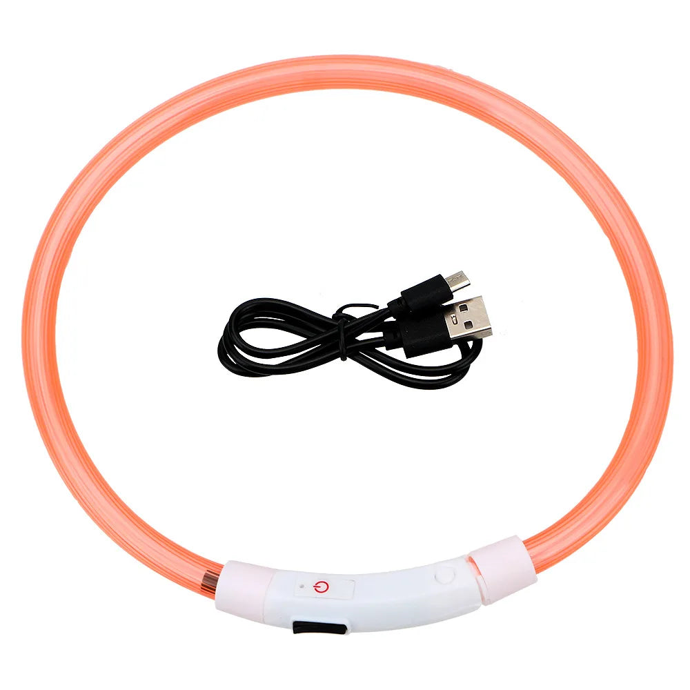 Led Usb Rechargeable Dog Collars Pet Luminous Collar