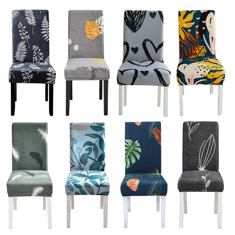 Printed Chair Cover Elastic Seat Chair Slipcovers Removable