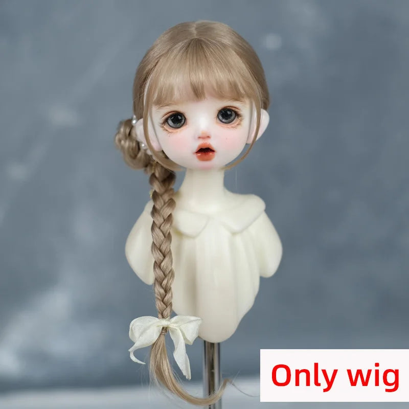 1/6BJD Wig Bangs Ponytail Curly Soft Mohair Wig