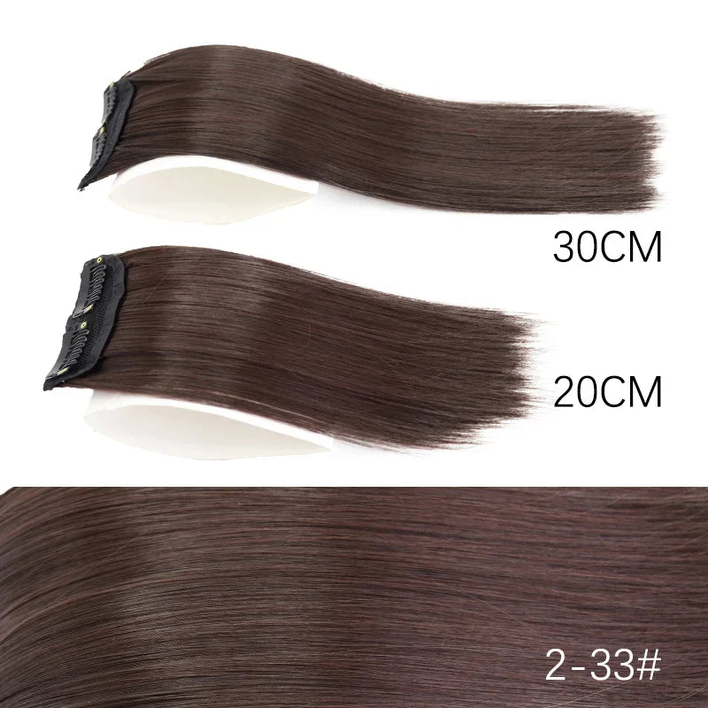 AZQUEEN Synthetic 20cm/30cm Invisible Straight Pads Clip In