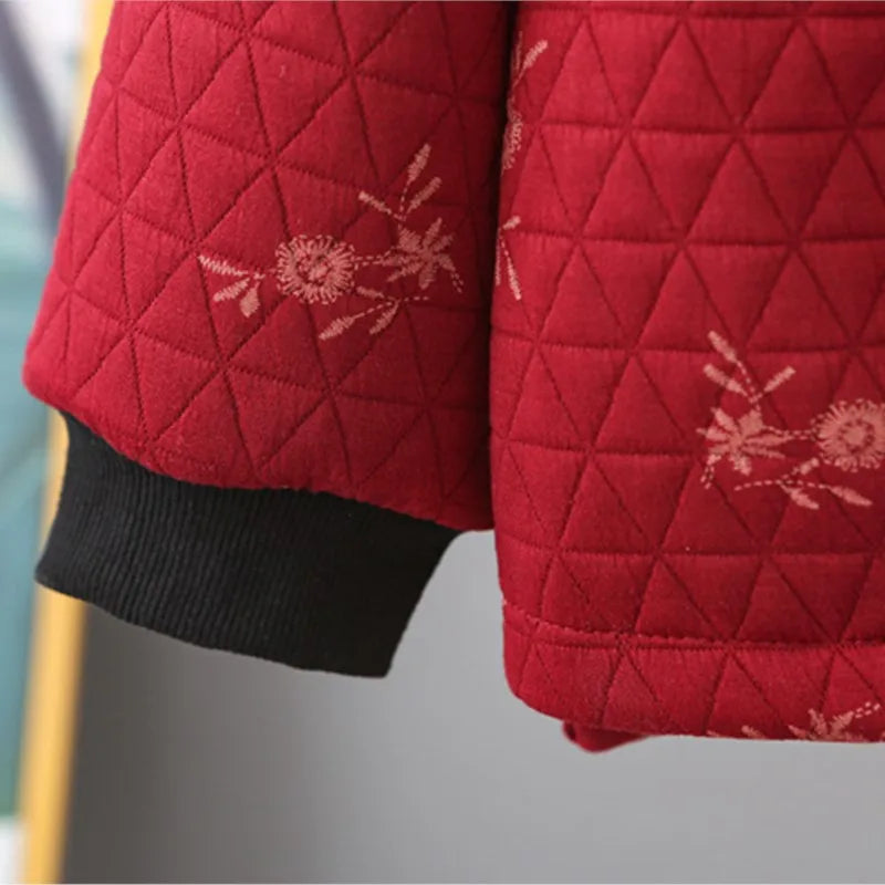 Womens Plus Size Autumn Winter Quilted Jacket Casual