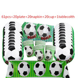 Green Football Birthday Party Decorations Kids Disposable Tableware