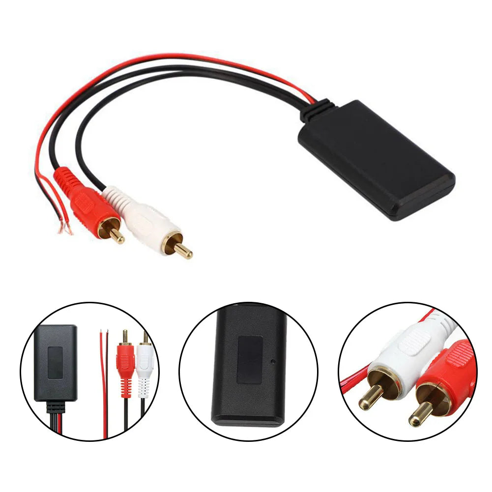 Universal Bluetooth-compatible Audio Cable Module AUX Adapter Car Electronics Accessories for Vehicles with 2RCA Interface