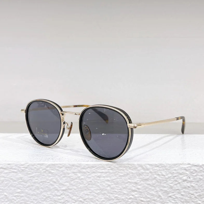 Classical High Street Round Gold Sunglasses 2024 Trend