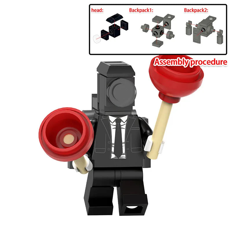Skibidi Toilet Mini Building Block Anime Action Figure
