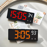 Voice Control Digital Alarm Clock Temperature Dual Alarm
