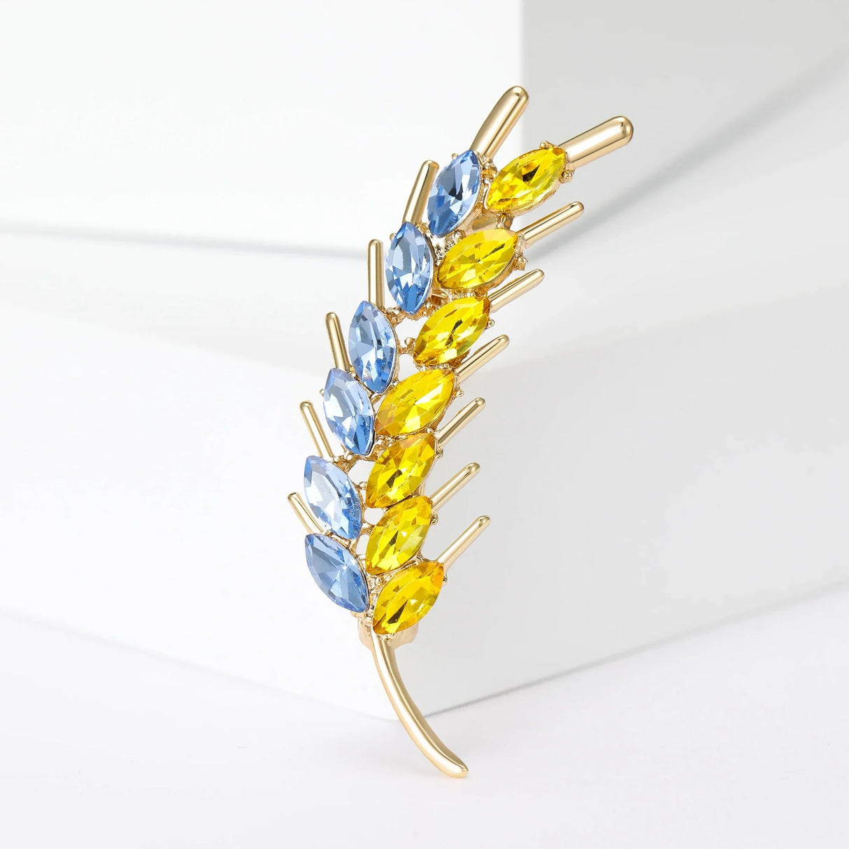 Beaut&Berry 10pcs Women Rhinestone Ear of Wheat Brooches