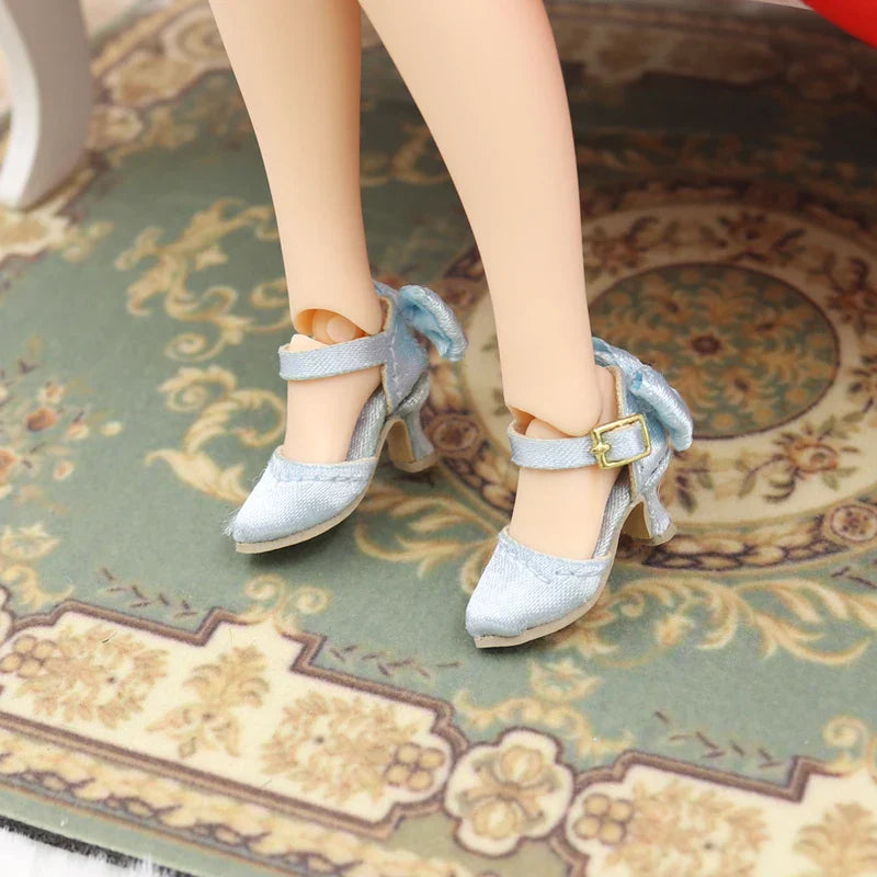 2.3cm Doll Shoes Noble Bow High Heels for Blythe