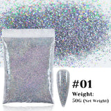 50g Holographic Glitter Powder Resin Art Glitter Laser