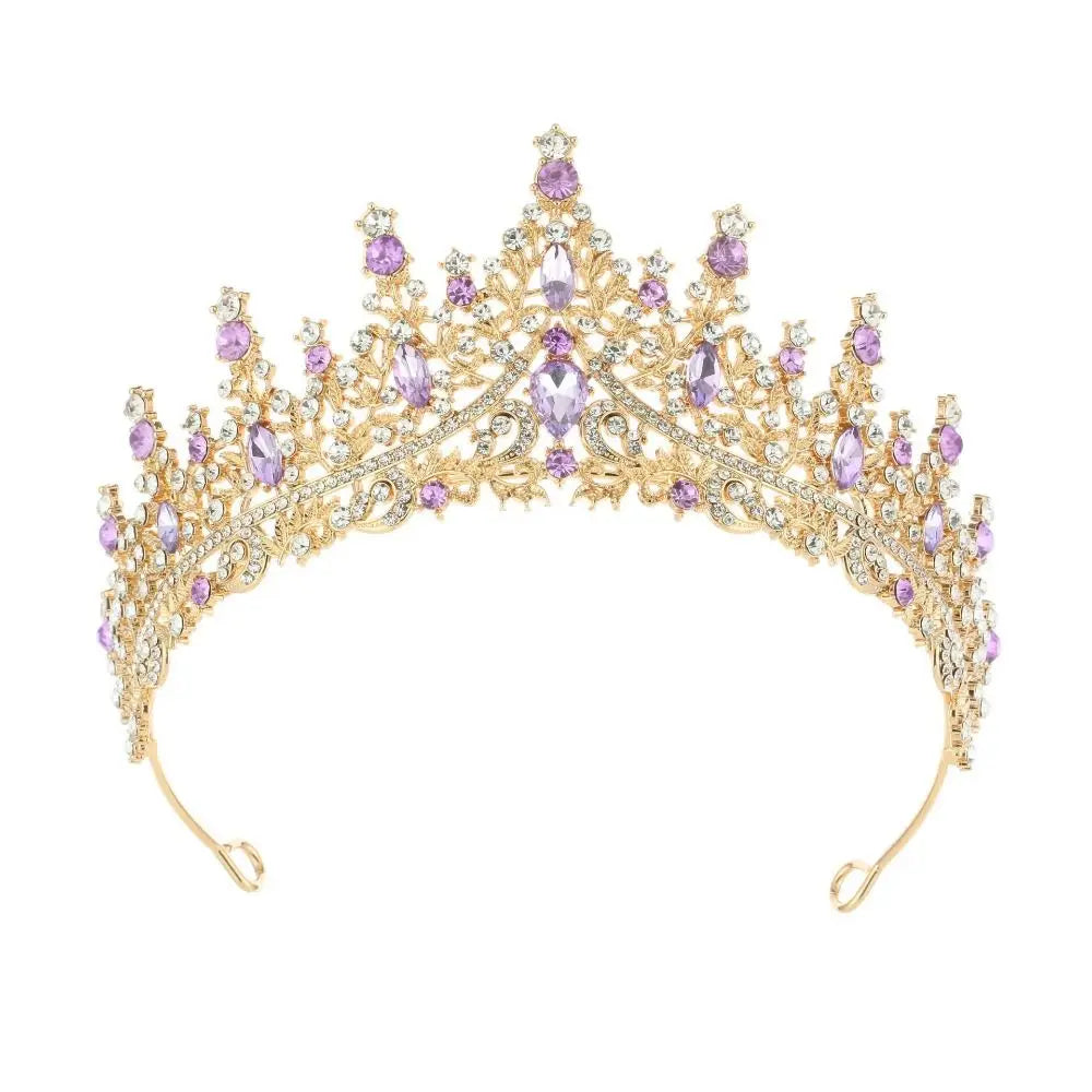 Vintage Queen Crown Durable Gorgeous Baroque Crystal Headbands