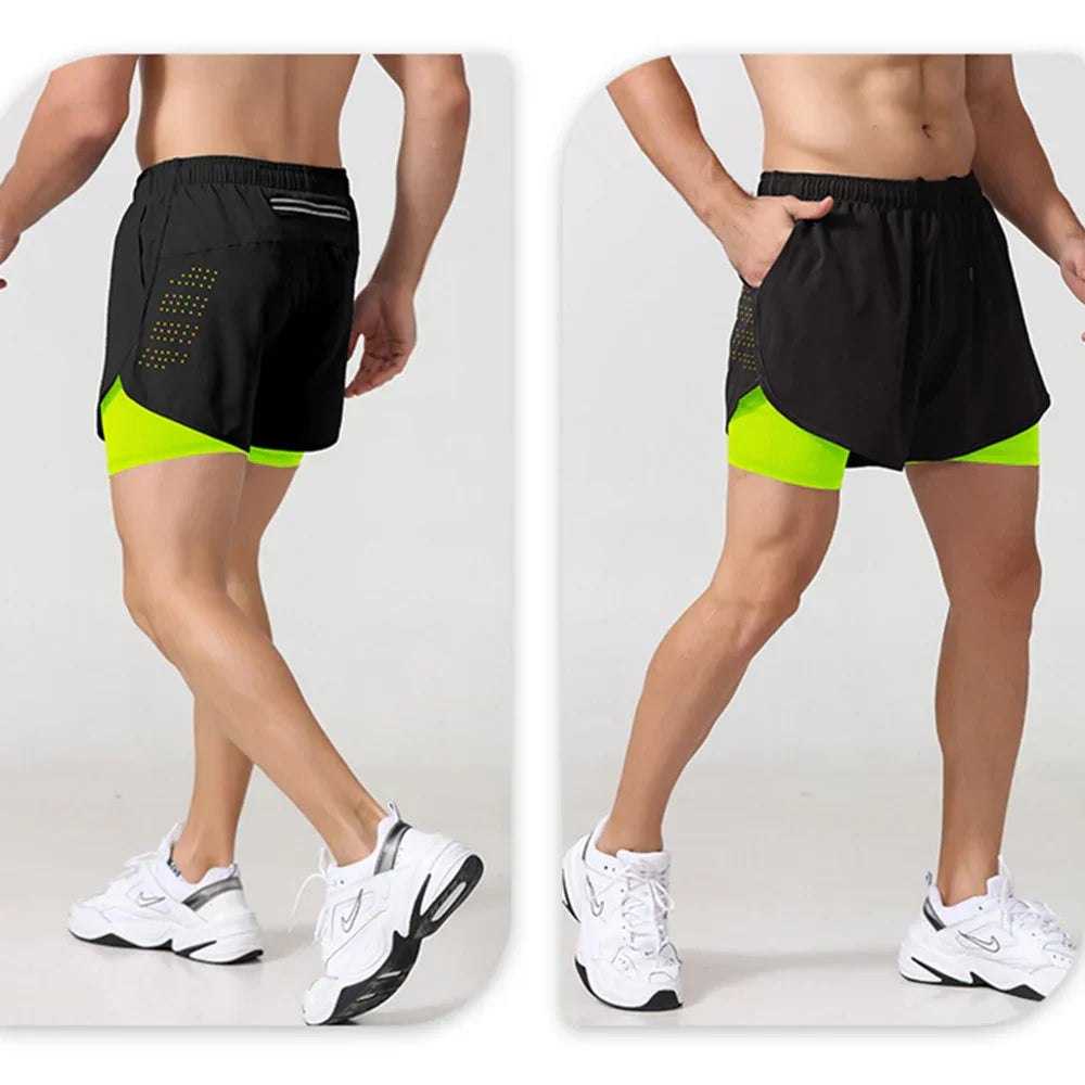 2023 Sport Shorts Men Sportswear Double-deck Training Short