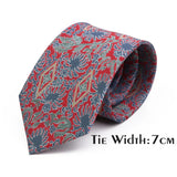 Vintage Floral Geometric Print Necktie Unique Style Mens