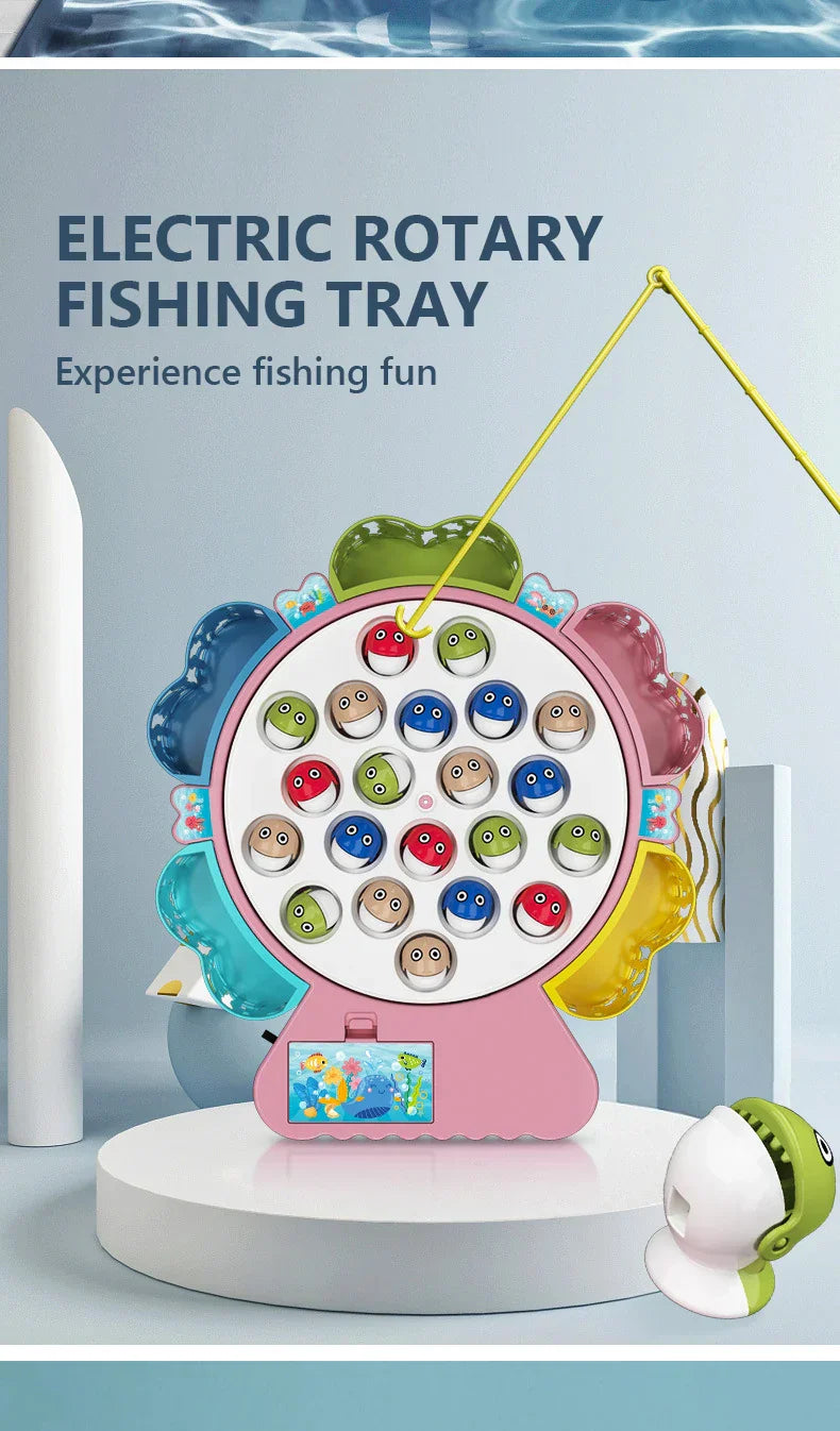 Children Electric Fishing Toys Music Rotating Fish Interactive