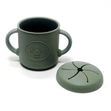 Silicone Snack Cup with Handle Double Ear Petal