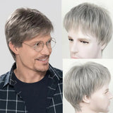 Brown Curly Wig for Men Short Synthetic Hair
