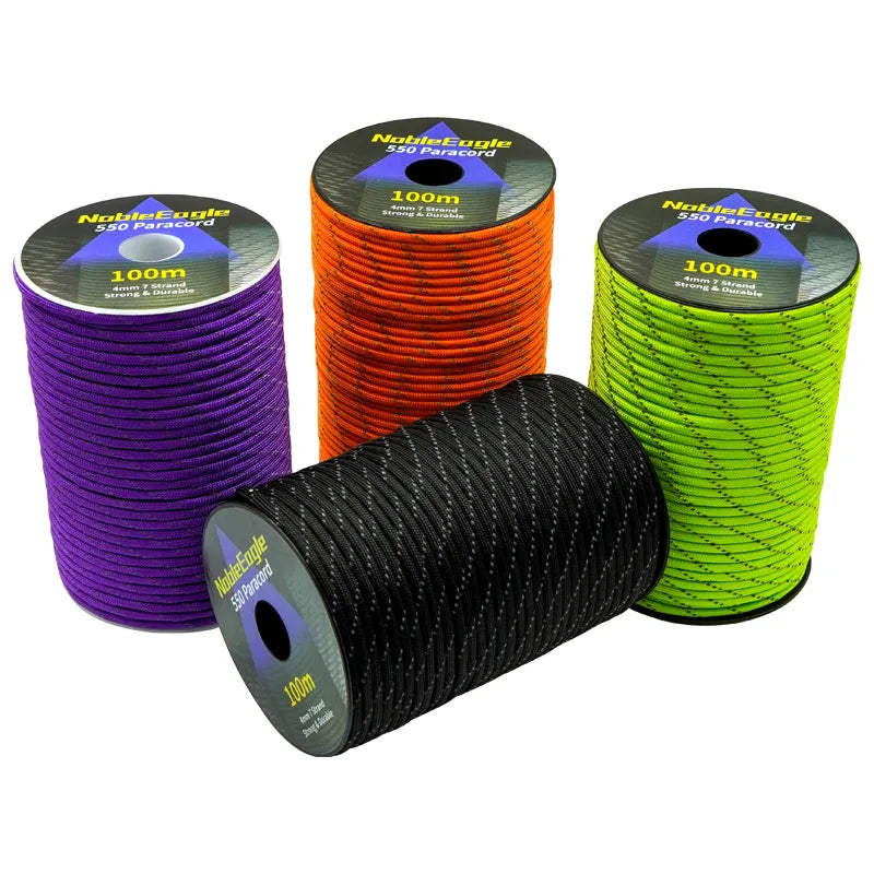 100m 550 Military Reflective Paracord 7 Strand 4mm