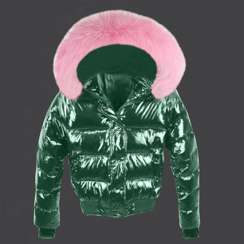 Fake Fur Parkas Waterproof Women Down Jacket 2023