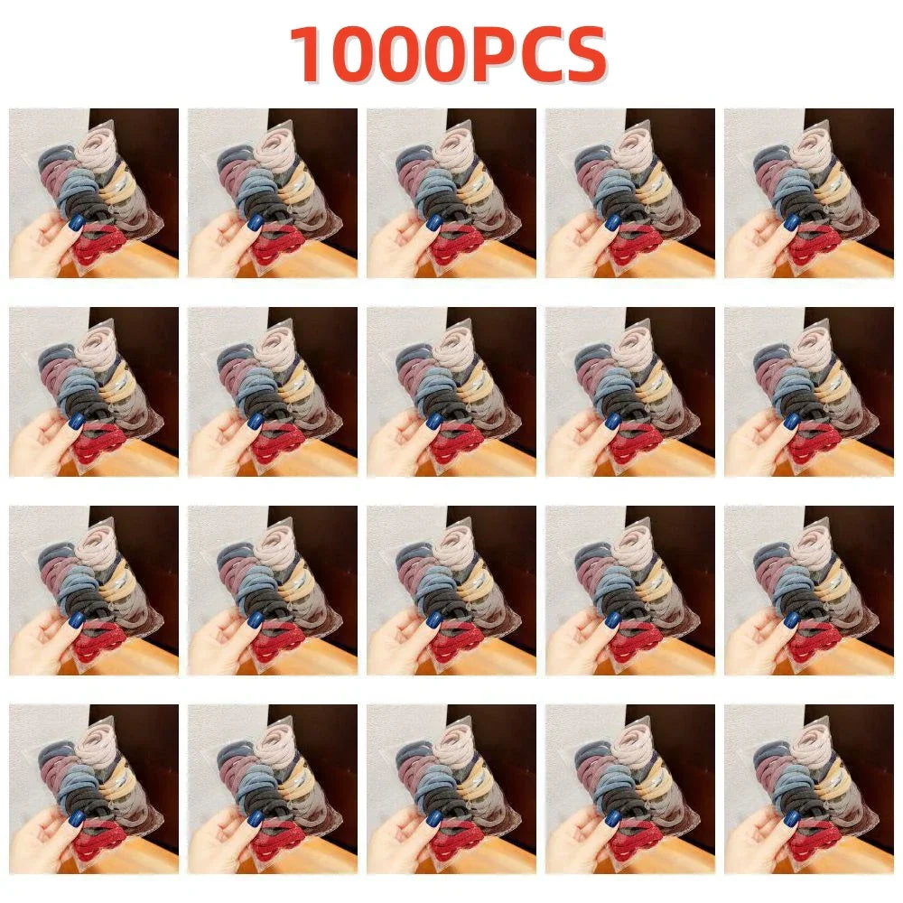 10Pcs Elastic Rubber Band Seamless Gradient Hair Rope