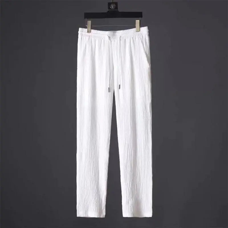 Men's 2024 Solid Pleate Two Piece Suits Summer