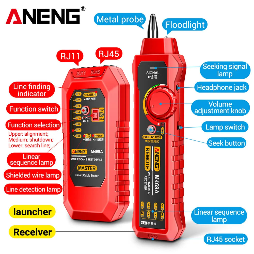 ANENG Network Cable Tracker M469A Networking Analyzer RJ45