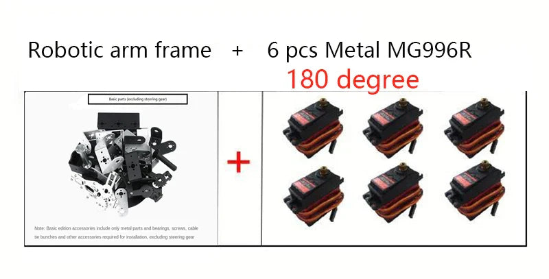 6 DOF Robotic Arm with MG996 180/360 Degree