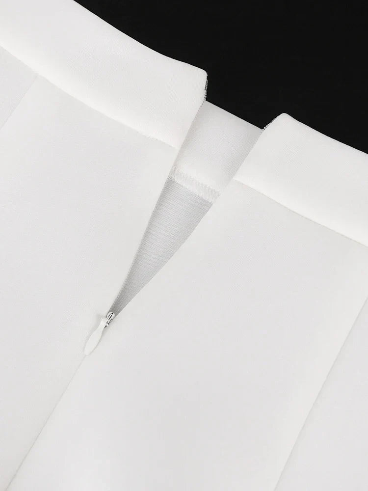 White Skirts Plus Size 4XL High Waist Knee