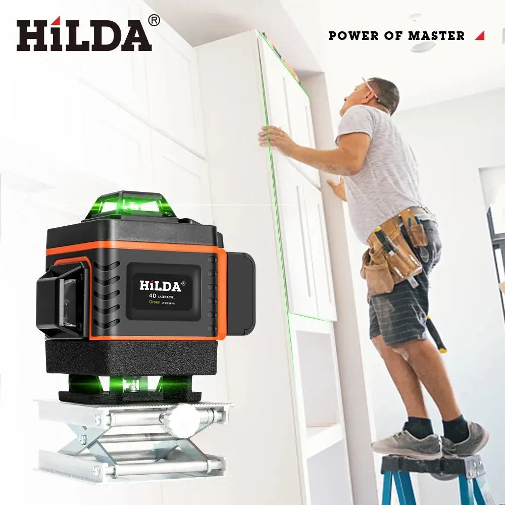 HILDA 16/12Lines 4D Laser Level Green Line SelfLeveling