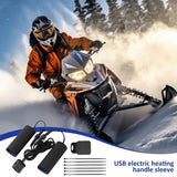 Motorcycle Heating Handle Cover USB Electric Handbar Cover Grips Three Gear Adjustable Winter Accessory For ATVs Snowmobiles