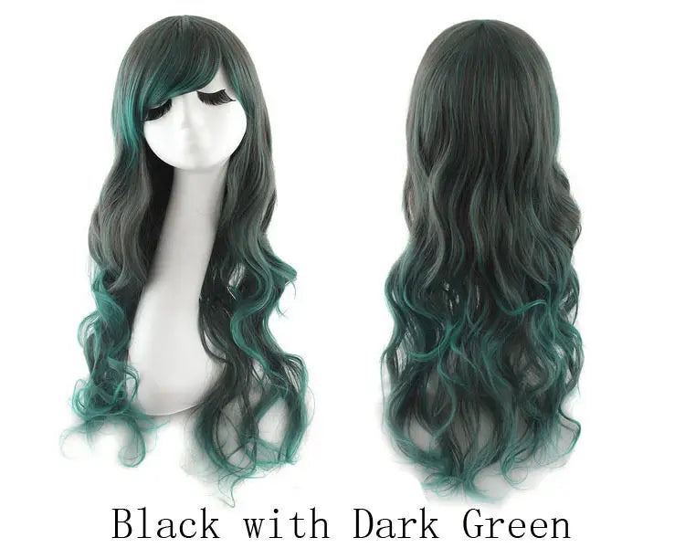 Lady 80cm Long Curly Wigs Fashion Cosplay Costume