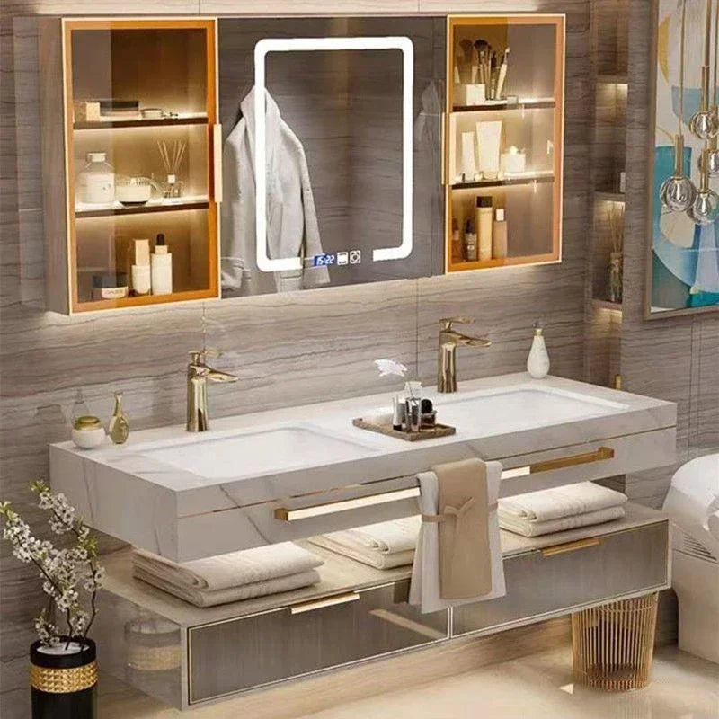 Modern Slate Bathroom Cabinet with Smart Mirror Ceramic