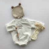 Spring Autumn Newborn Infant rompers one-piece Letter embroidery