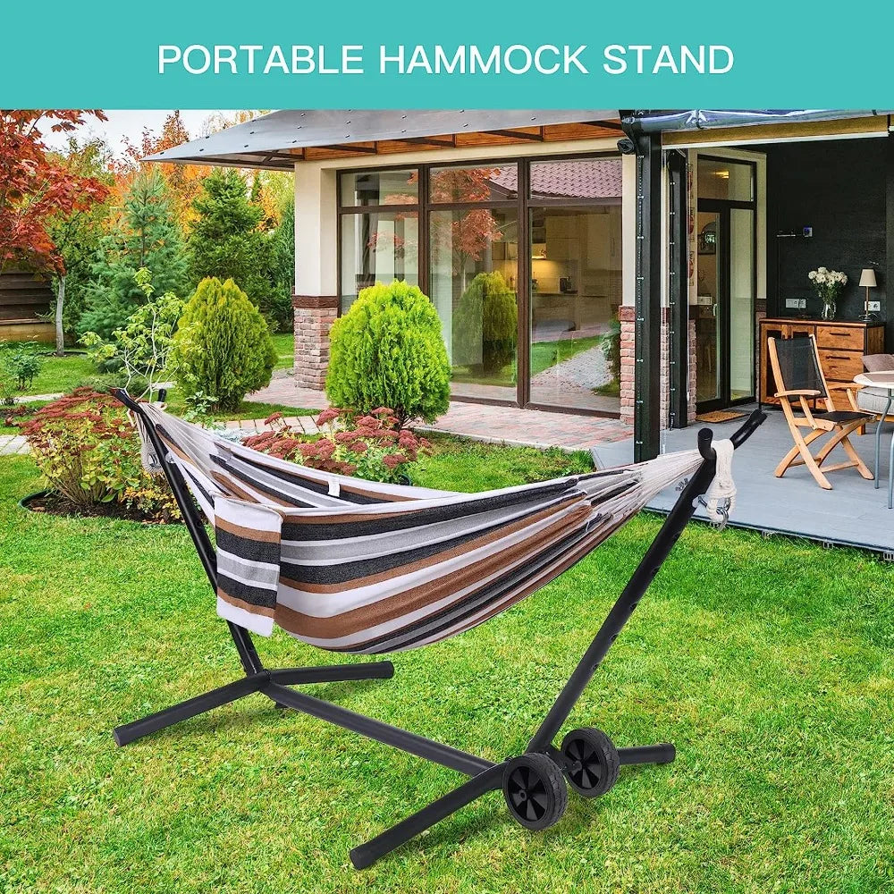 Portable Hammock with Stand Included with Wheels Outdoor