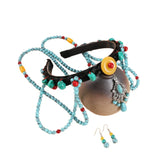 Turquoise Forehead Chain Ethnic Headband Festival Wedding Hair