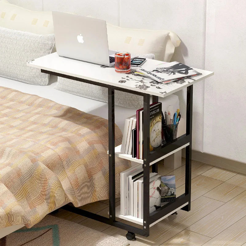 Removeable Laptop Desk with Wheels Wooden Table Computer