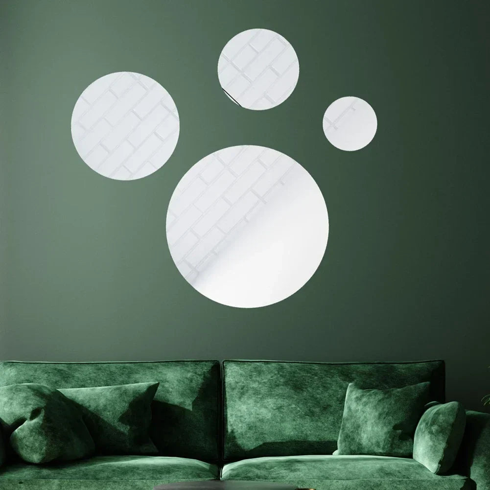 10-30CM Round Mirror Wall Sticker Decal Home Decor