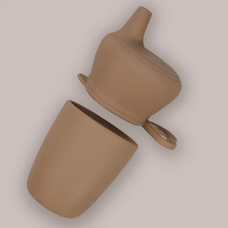 Multicoloured Baby Silicone Cup With Cover Eco-friendly Detachable