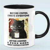 Funny Cat Mugs Coworker Gifts Coffee Spelled Backwards
