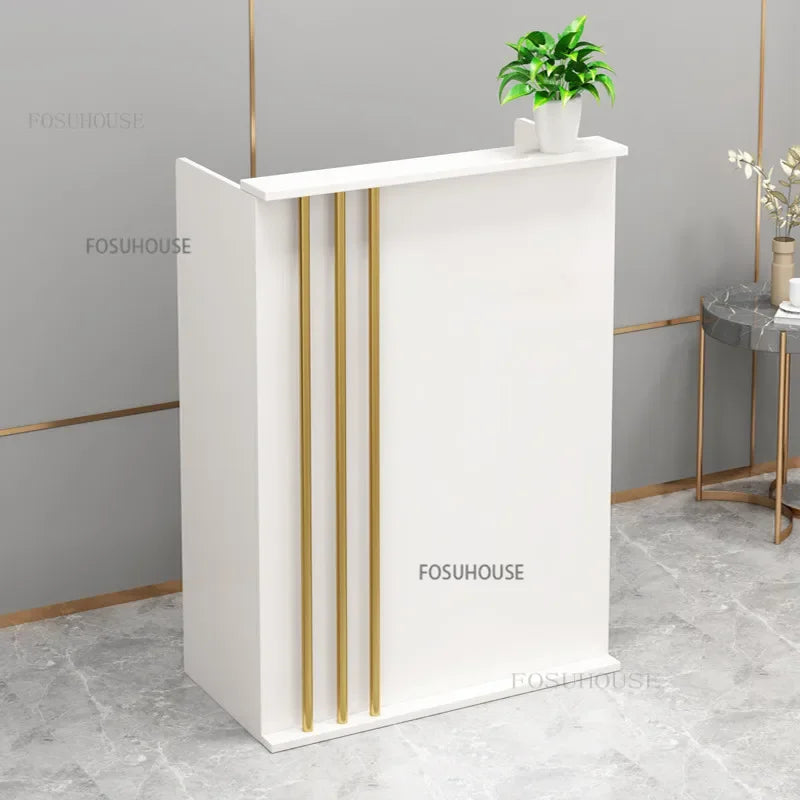 Nordic Reception Desk Office Furniture Wood-based Panel Desks