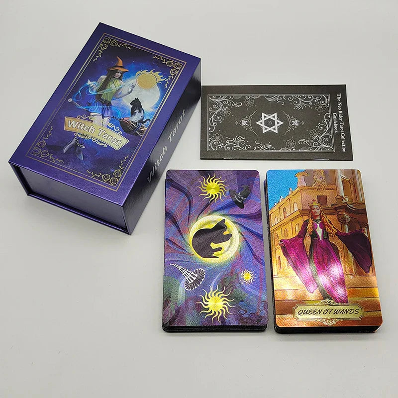 Fancy Design Gold Foil Tarot Cards Mysterious Witch