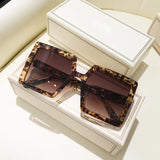 Retro Pink Big Frame Square Sunglasses Women Brand