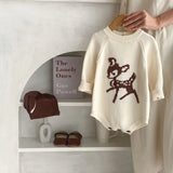 7485 Baby Knitted Bodysuit 2023 Autumn New Deer