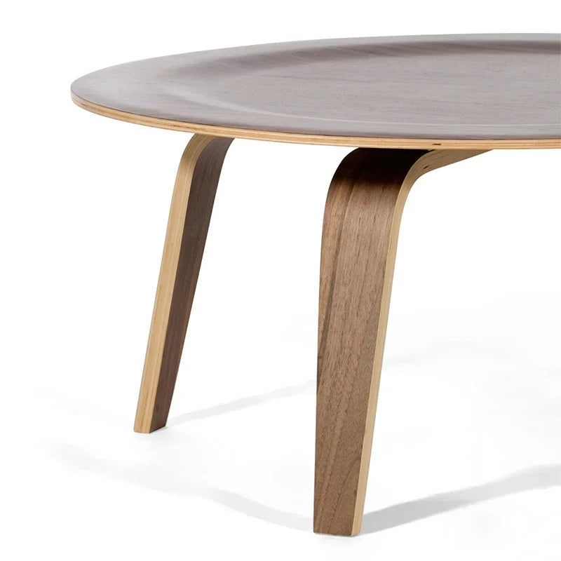 Modern Wood Round Coffee Table Centre Easthetic Dining