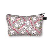 Cartoon Teeth and Tooth Fairy Print Cosmetic Case