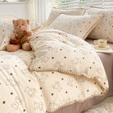 Soft Cotton Crib Bedding Set Girl Bed Kid