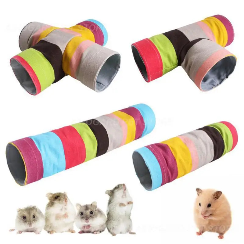Small Pet Colorful Tunnel Toy 4 Kinds Rainbow