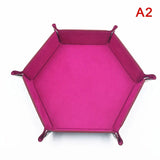 1pc Folding Hexagon/Triangle Dice Tray Purple Dice Box