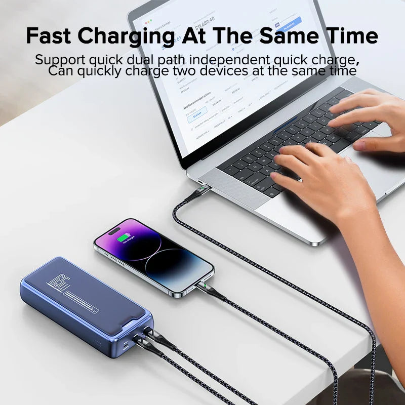 QOOVI Power Bank 30000mAh External Battery Capacity PD