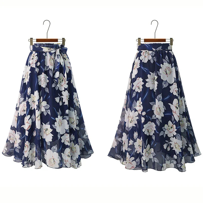 Plus Size Print Floral Skirt Women 2023 Summer